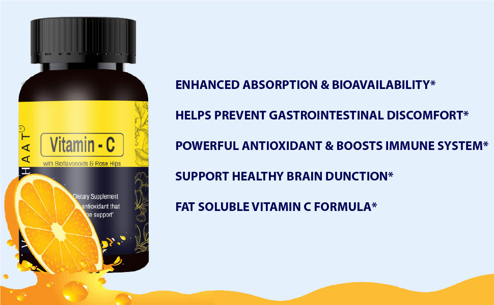 Vitamin C with Bioflavonoids & Rose Hips, 1000 mg Per Serving, 60 Veg